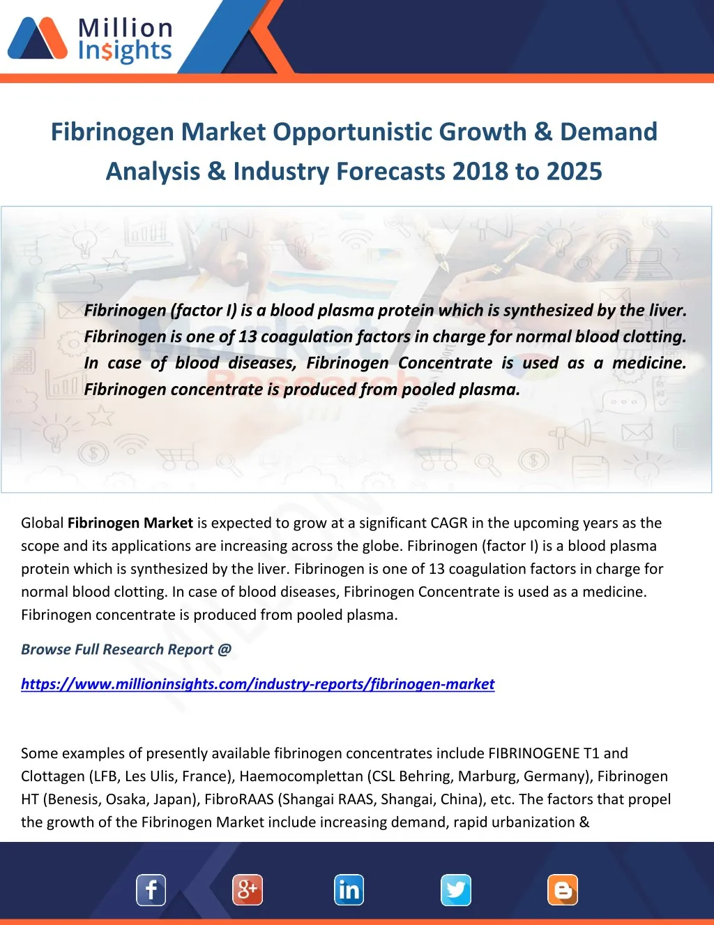 fibrinogen market opportunistic growth demand