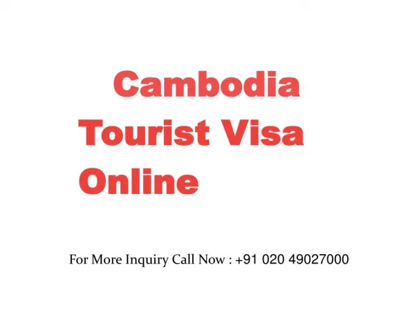 Cambodia Tourist Visa Online | Cambodia Tourist E Visa for Indians