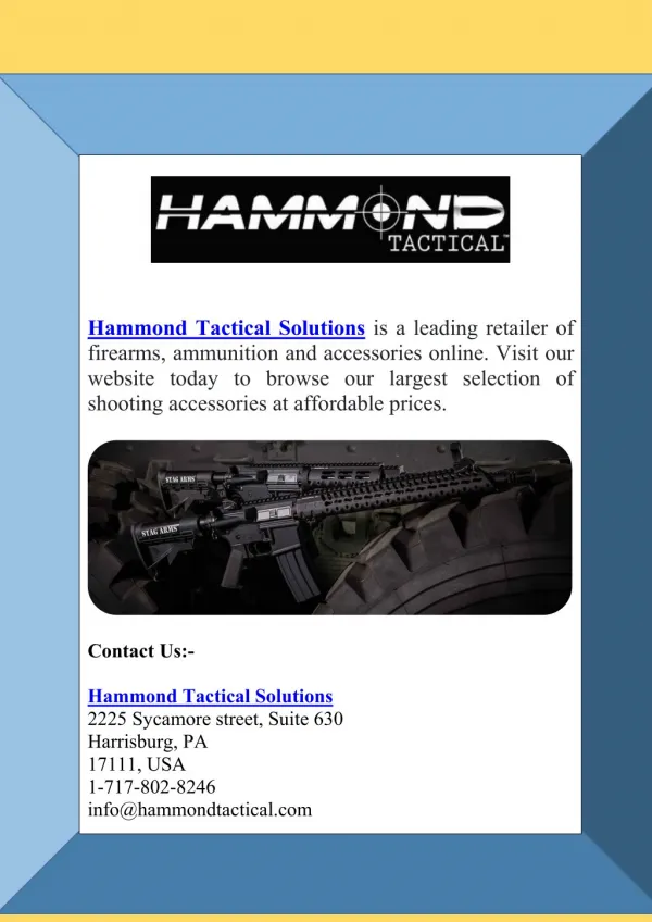 Hammond Tactical Solutions – Online Retailers of Ammunition