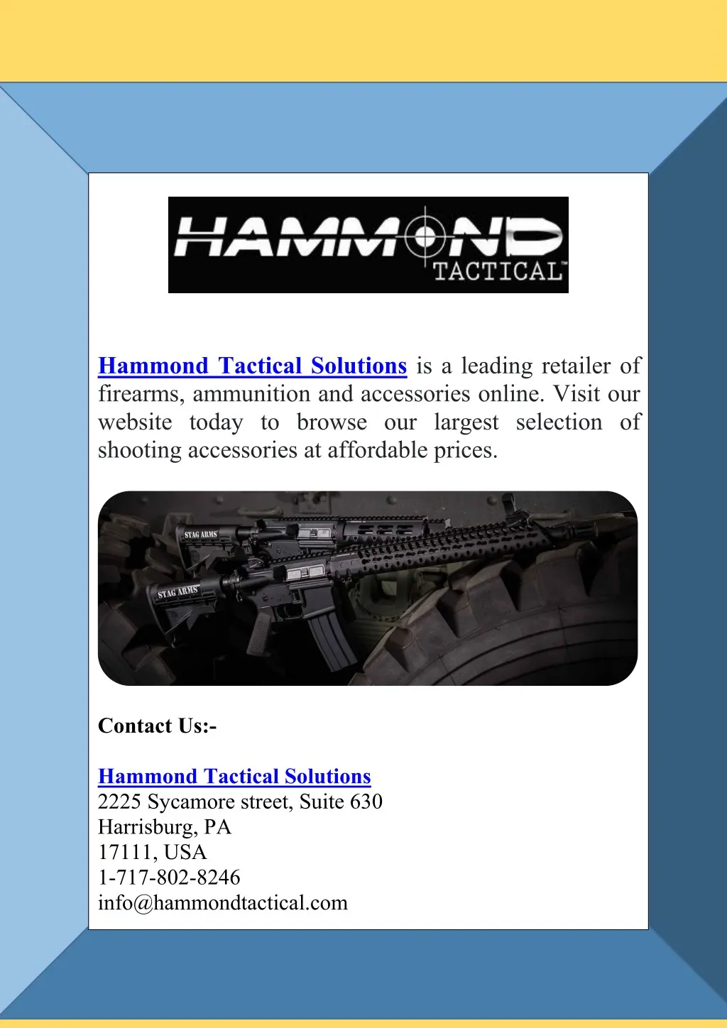 hammond tactical solutions is a leading retailer