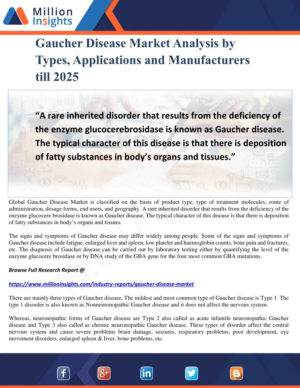 gaucher disease market analysis by types