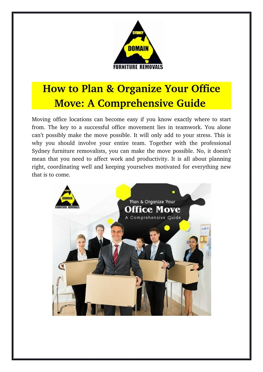how to plan organize your office move