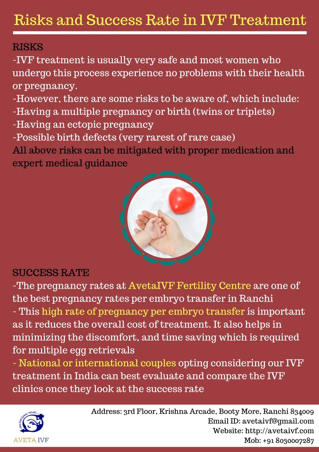 risks and success rate in ivf treatment