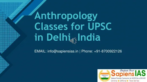 UPSC ANTHROPOLOGY OPTIONAL CLASSES