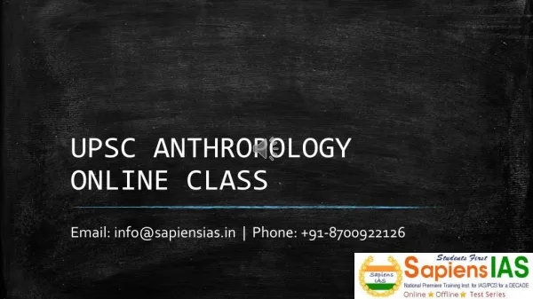 UPSC Anthropology Online Classs