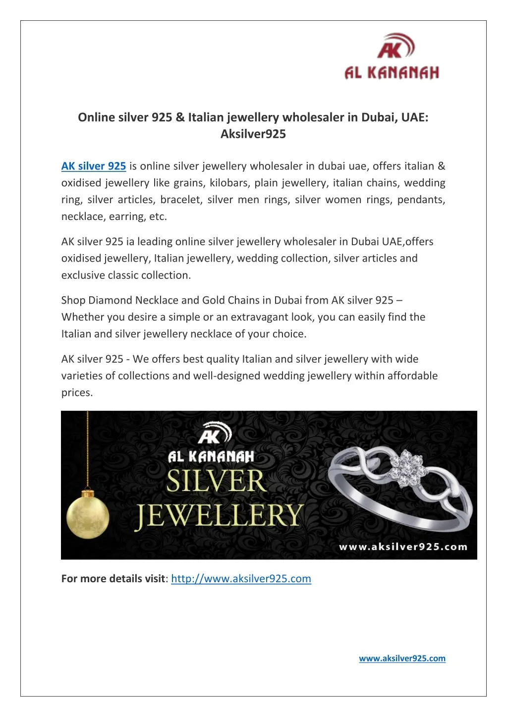 online silver 925 italian jewellery wholesaler