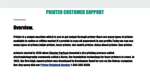 Printer Helpdesk Number