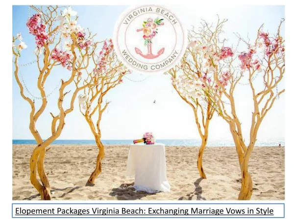 Elopement Packages Virginia Beach: Exchanging Marriage Vows in Style