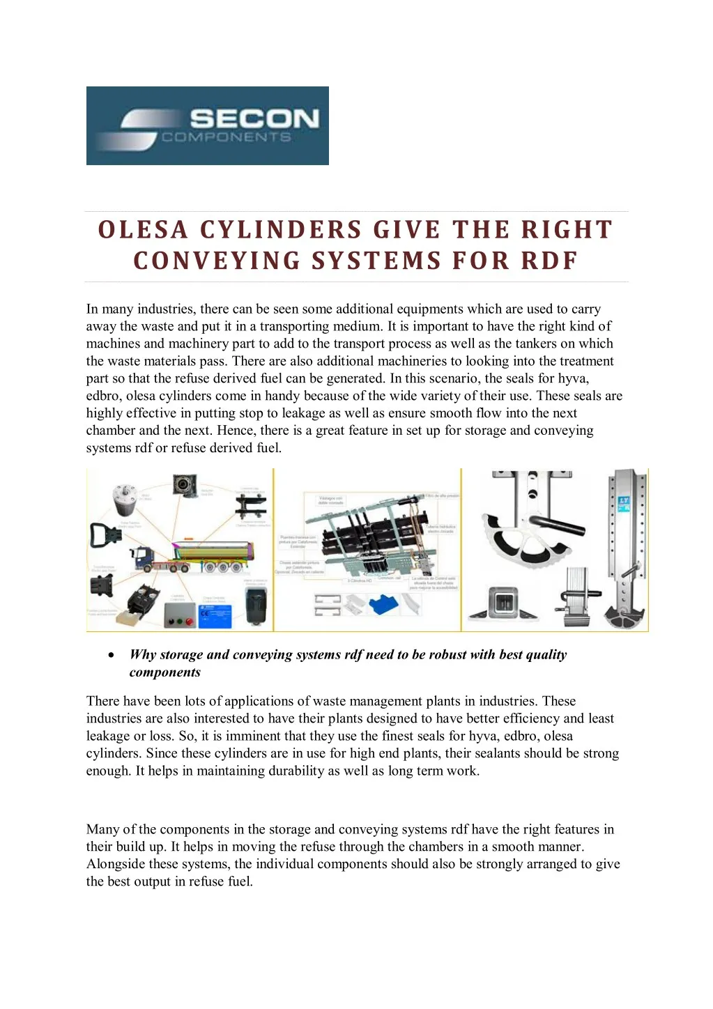 olesa cylinders give the right conveying systems