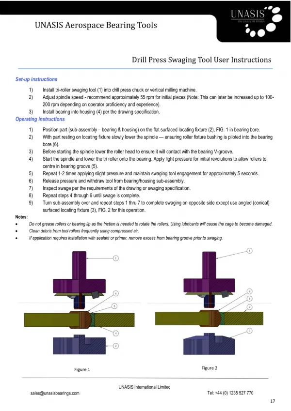 Drill Press Swaging Tool Operating Instructions