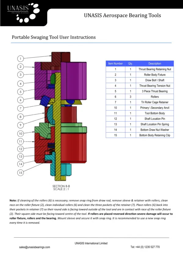 Unasis Portable Swaging Tool Instructions