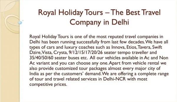Tempo Traveller Rent, Luxury Car Hire Delhi