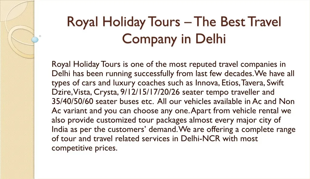 royal holiday tours the best travel company