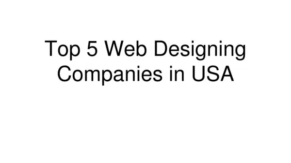 Best Web Designing Company in USA