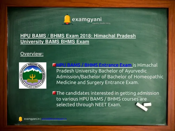 HPU BAMS / BHMS Exam 2018: Admission, Exam Dates, Result