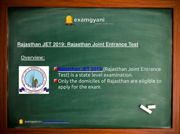 Rajasthan JET 2019: Registration, Exam Dates, Eligibility Criteria, Result