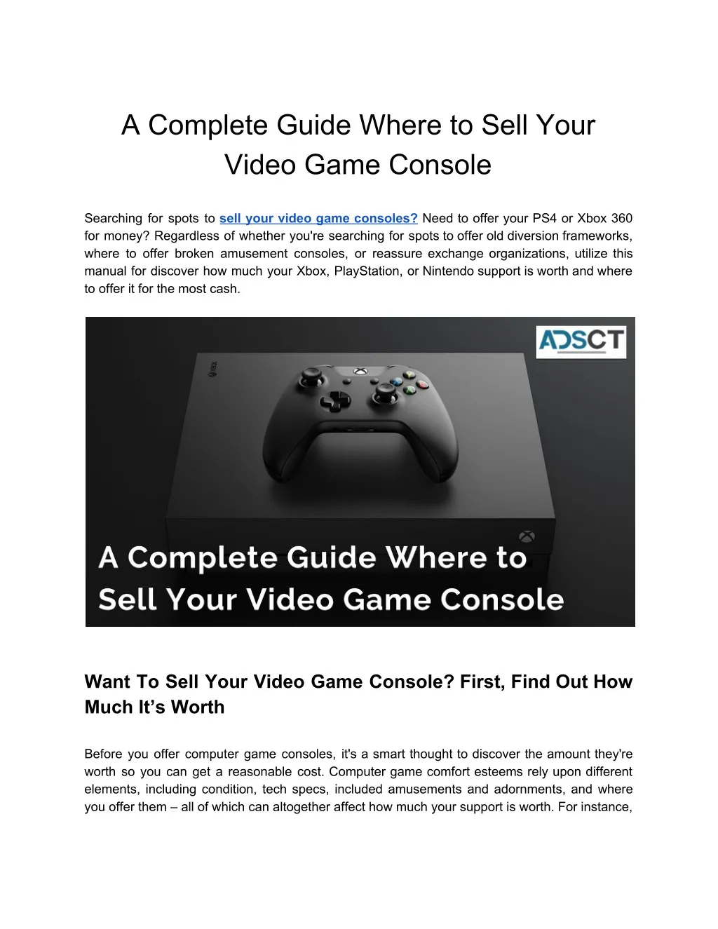 a complete guide where to sell your video game