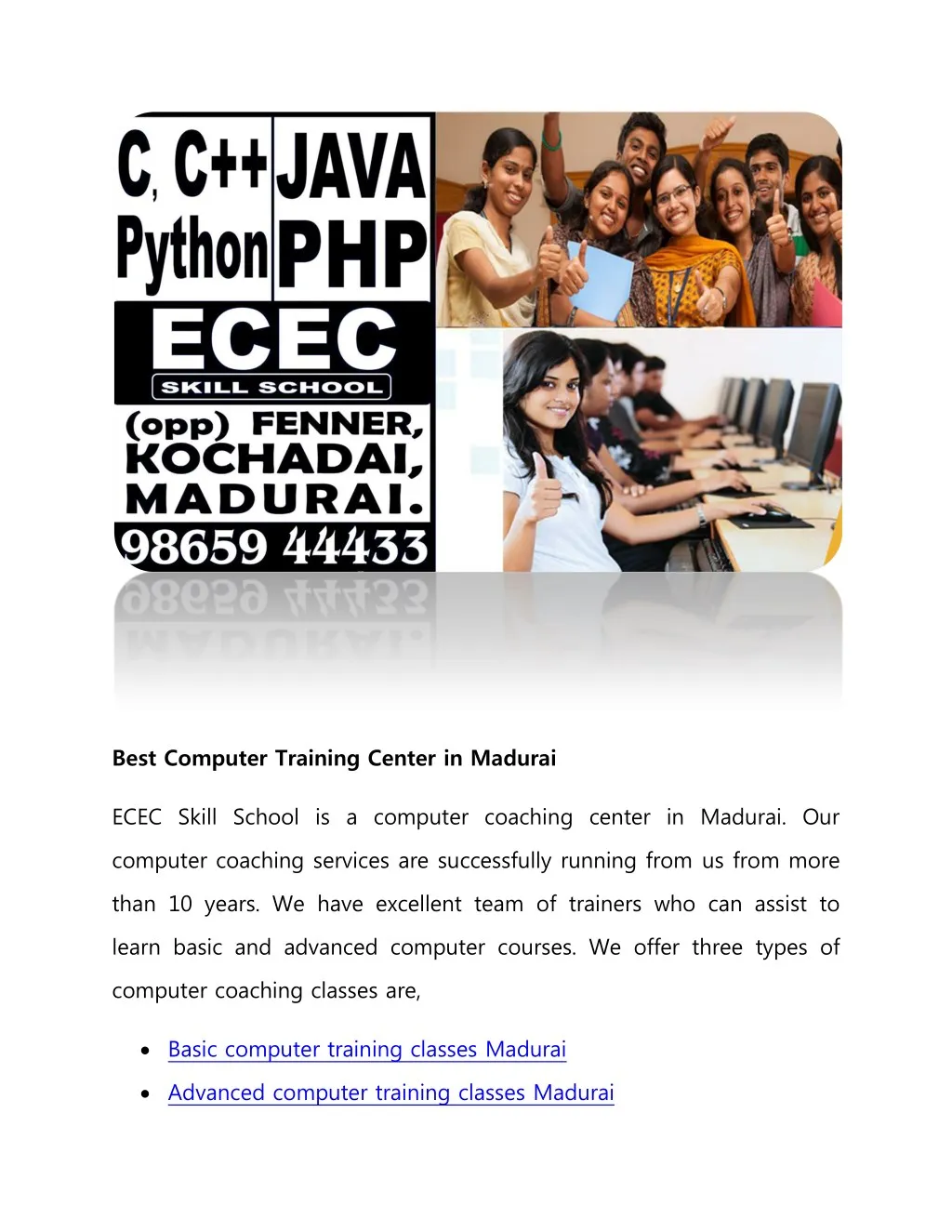 best computer training center in madurai