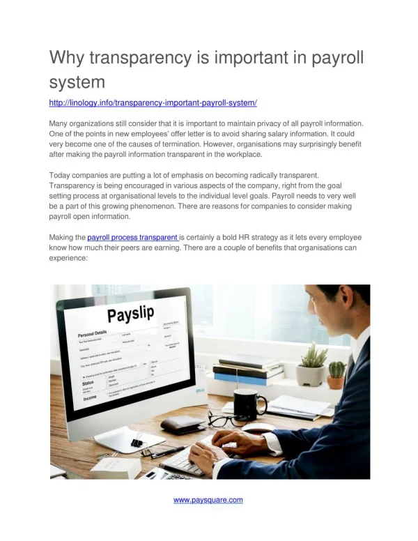 Why transparency is important in payroll system