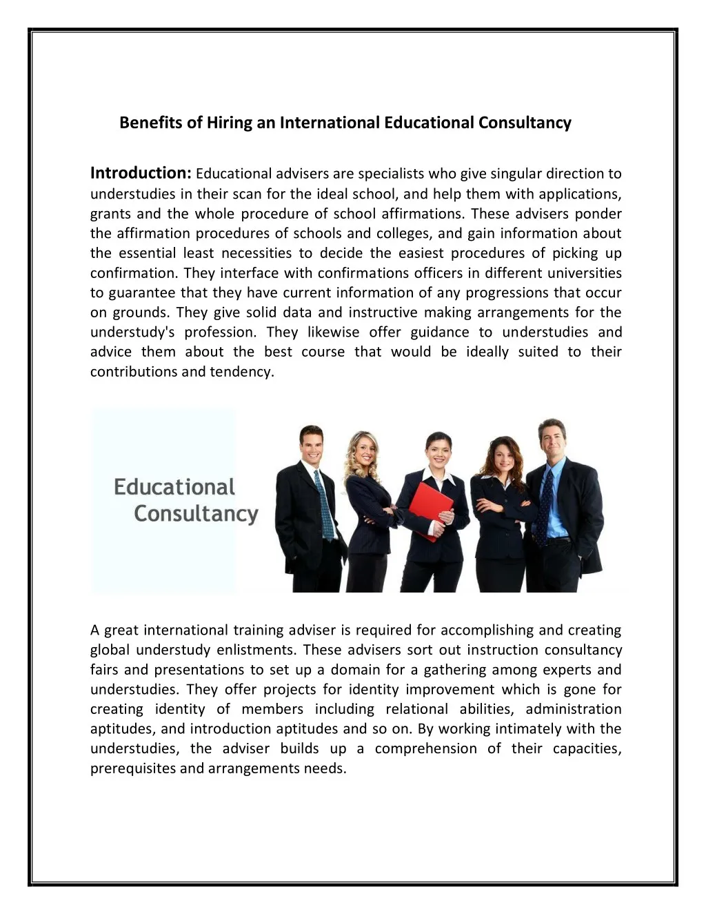 benefits of hiring an international educational