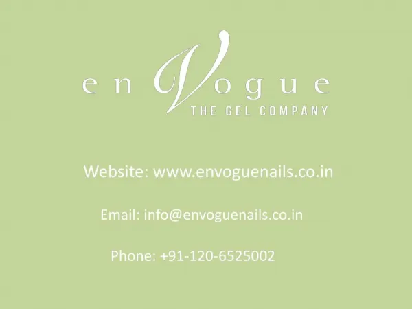 Most Prestigious nail gel company in India| envogue