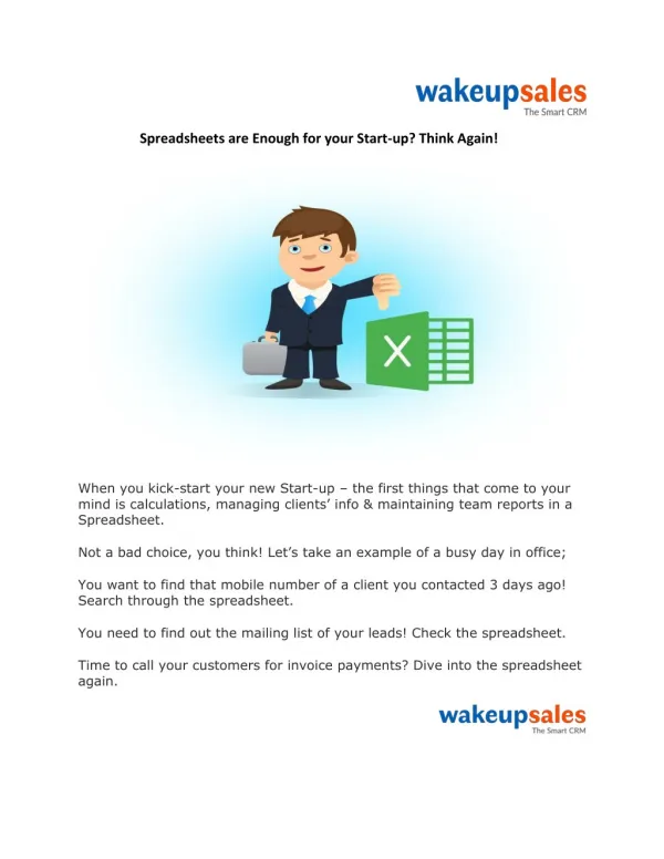 Spreadsheets are Enough for your Start-up? Think Again!