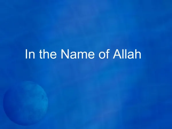 In the Name of Allah