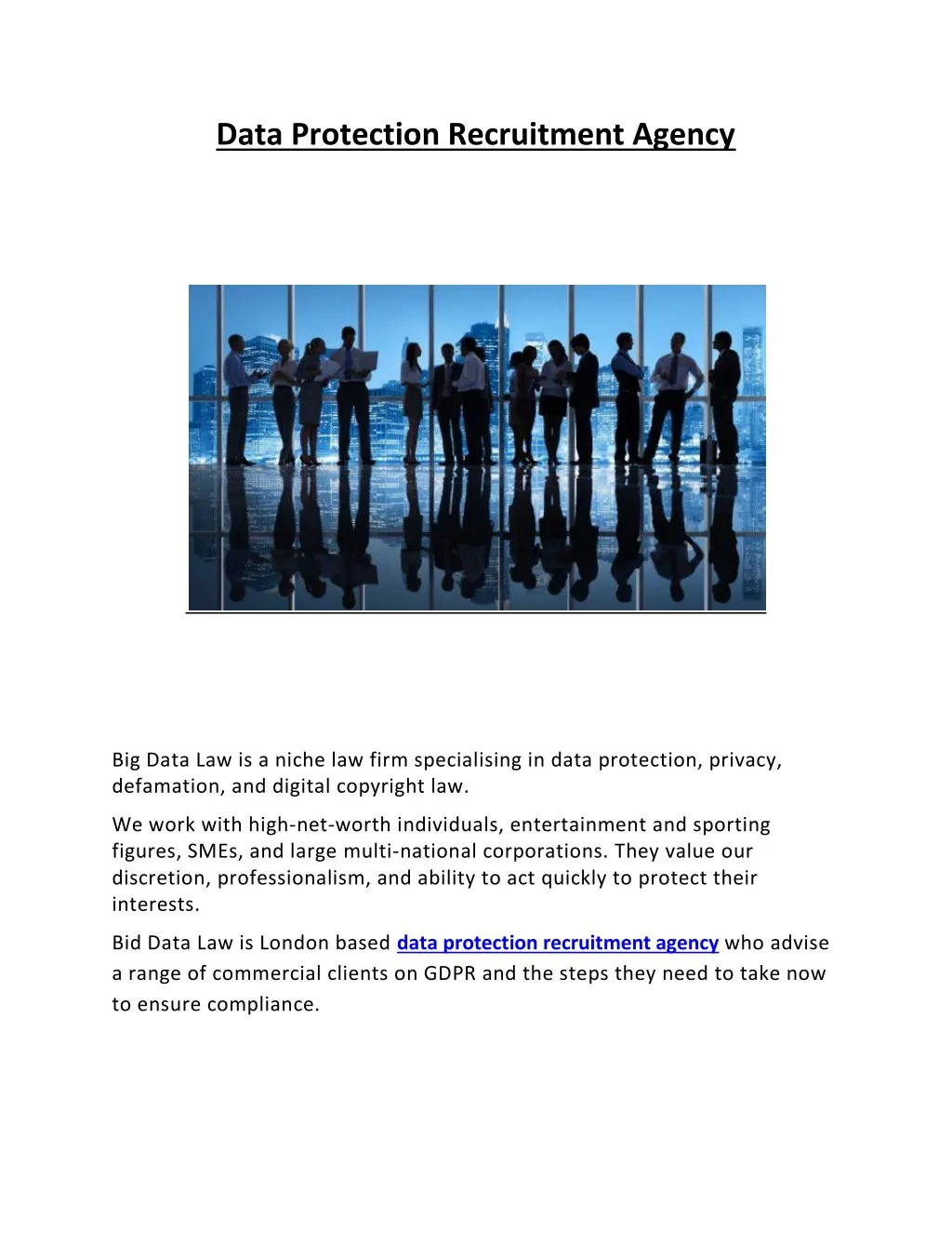 data protection recruitment agency