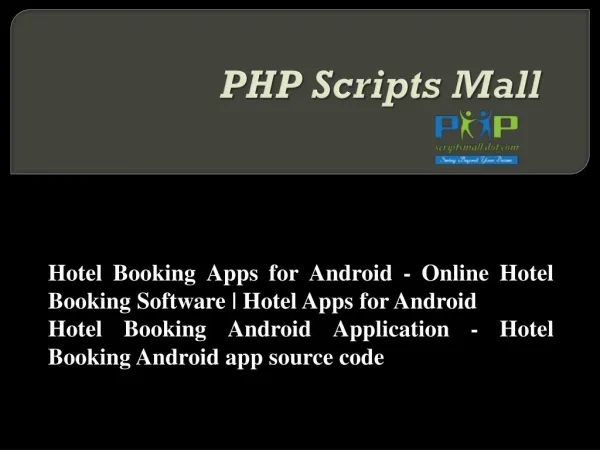 Phpscriptsmall | Hotel Booking Android Application | Hotel Booking Android app source code
