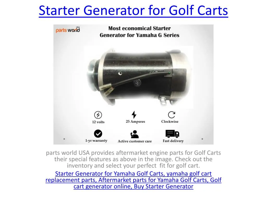 starter generator for golf carts