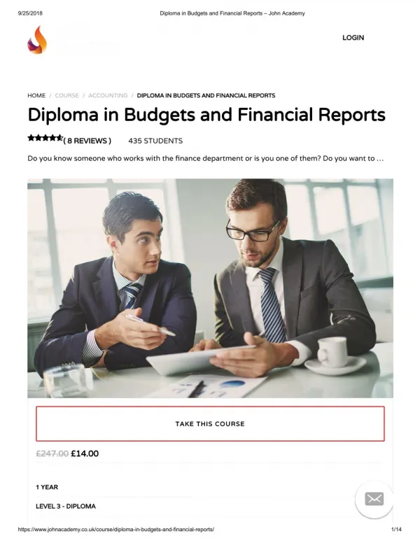 Diploma in Budgets and Financial Reports - John Academy