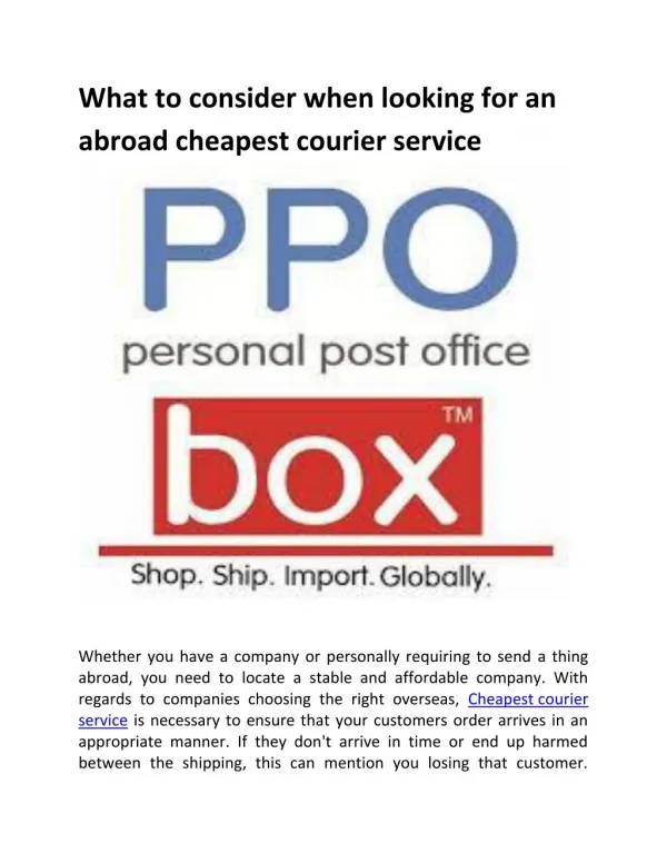 What to consider when searching for an abroad courier