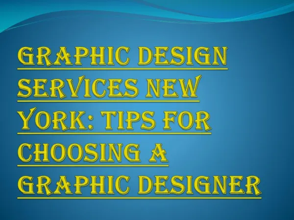 Ideas Before You Choose Graphic Design Services New York