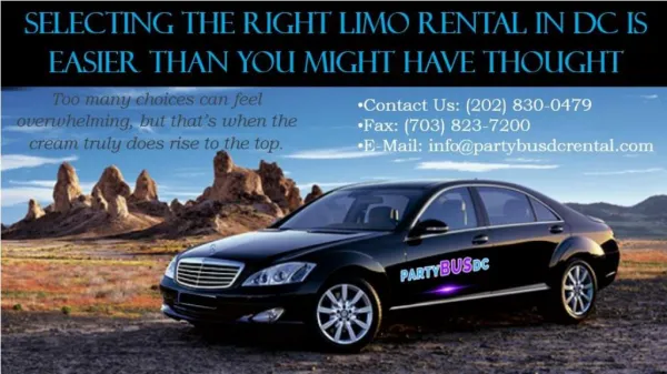 Selecting the Right Limo Rental in DC is Easier Than You Might Have Thought