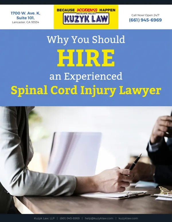 Why You Should Hire an Experienced Spinal Cord Injury Lawyer