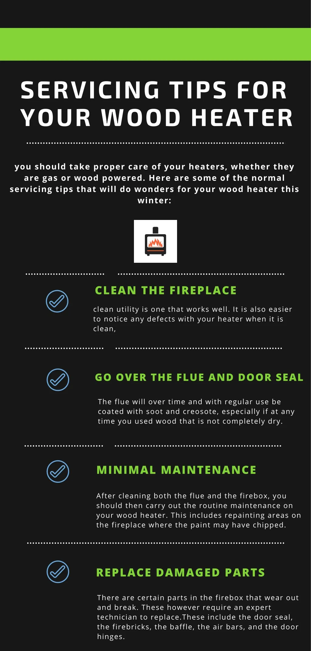 servicing tips for your wood heater