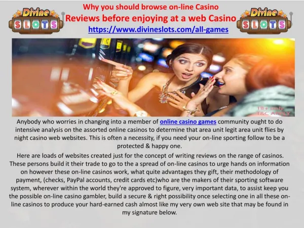 Why you should browse on-line Casino Reviews before enjoying at a web Casino