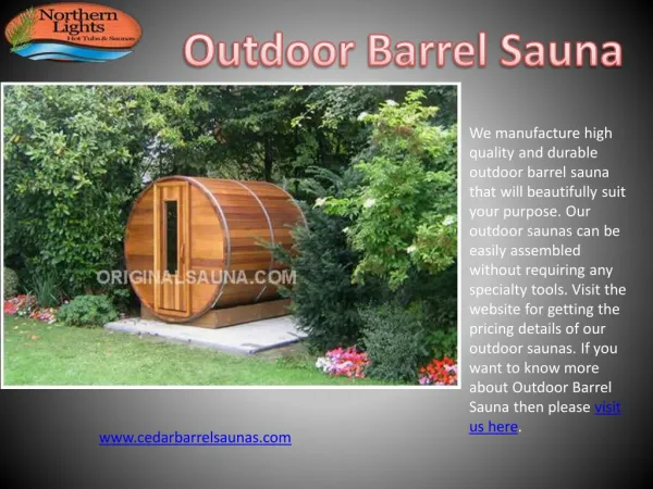 High Quality and Durable Outdoor Barrel Sauna