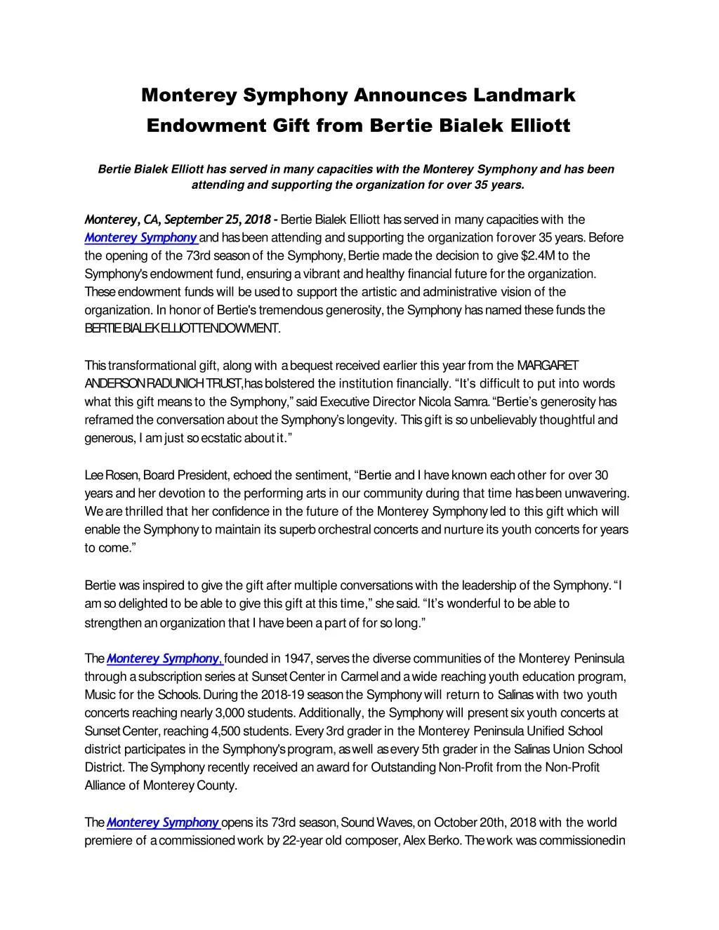monterey symphony announces landmark endowment