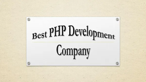 Best PHP Development Services Company