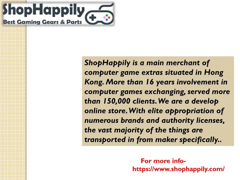 shophappily is a main merchant of computer game