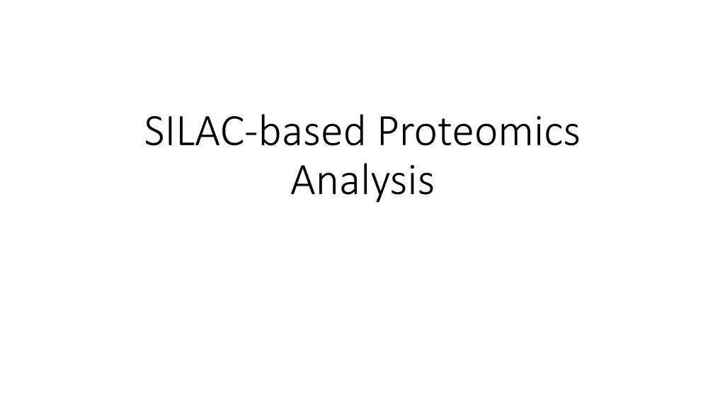 silac based proteomics analysis