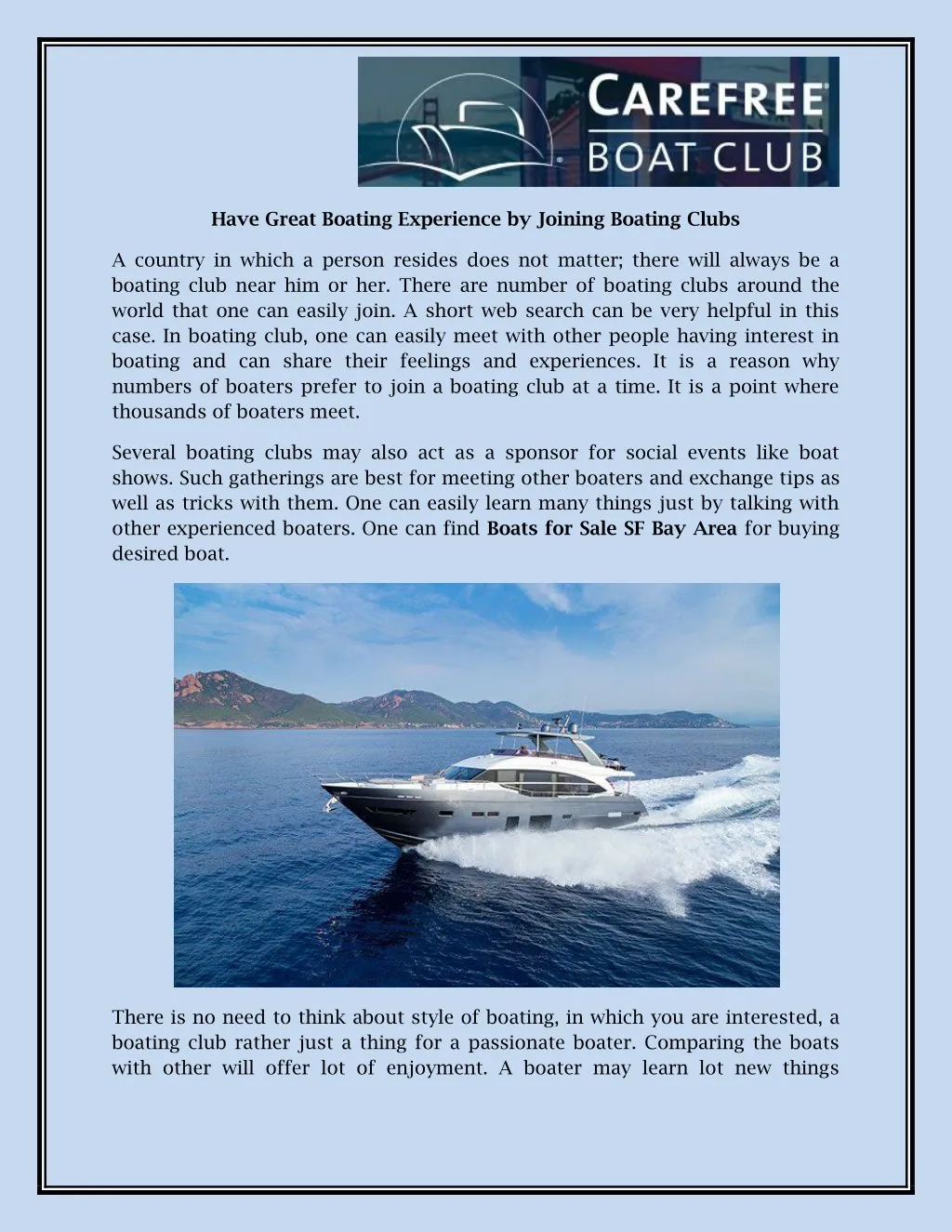 have great boating experience by joining boating
