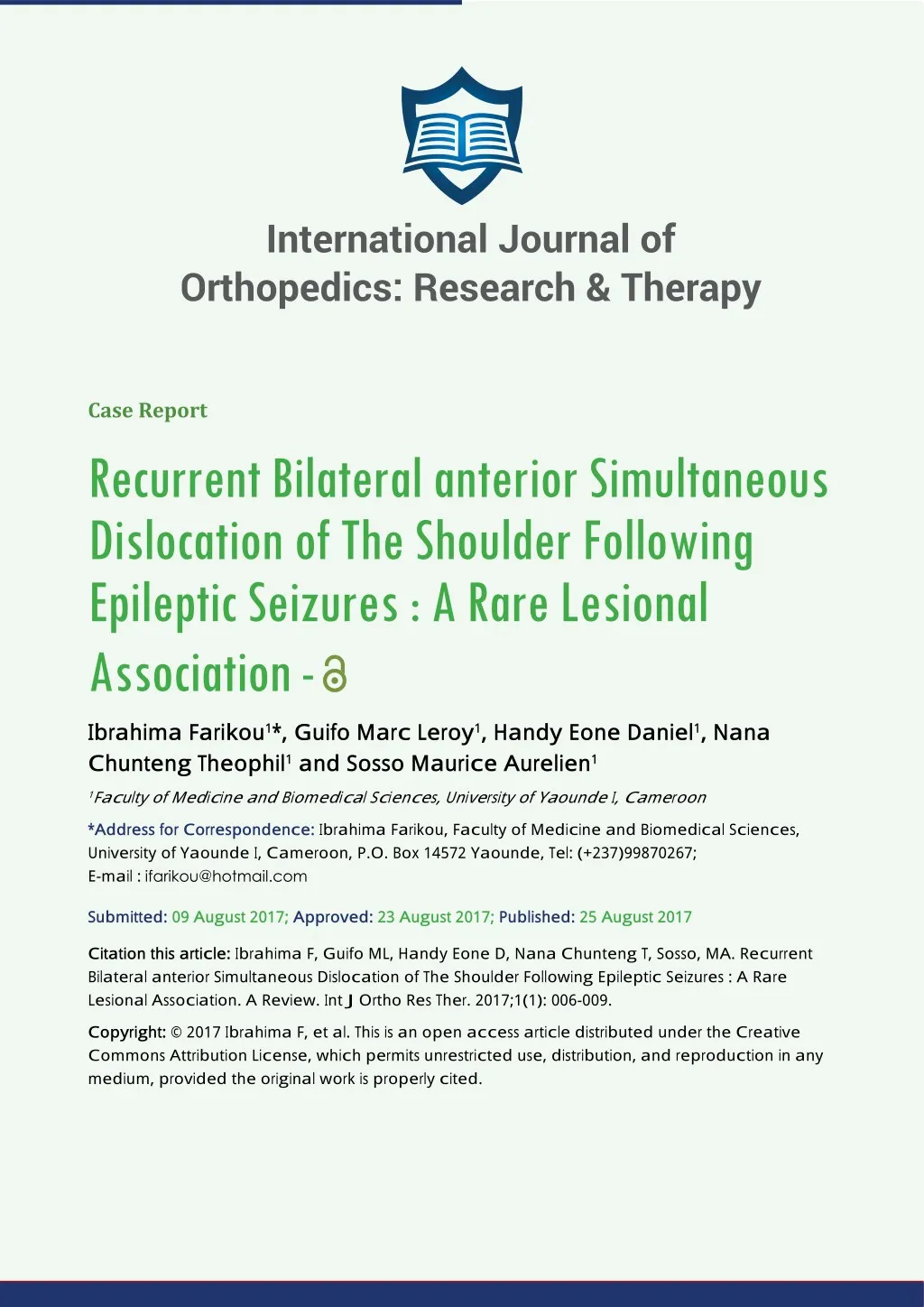 international journal of orthopedics research