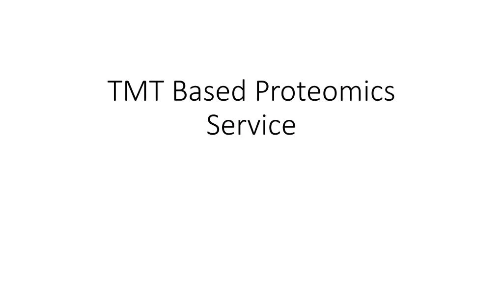 tmt based proteomics service