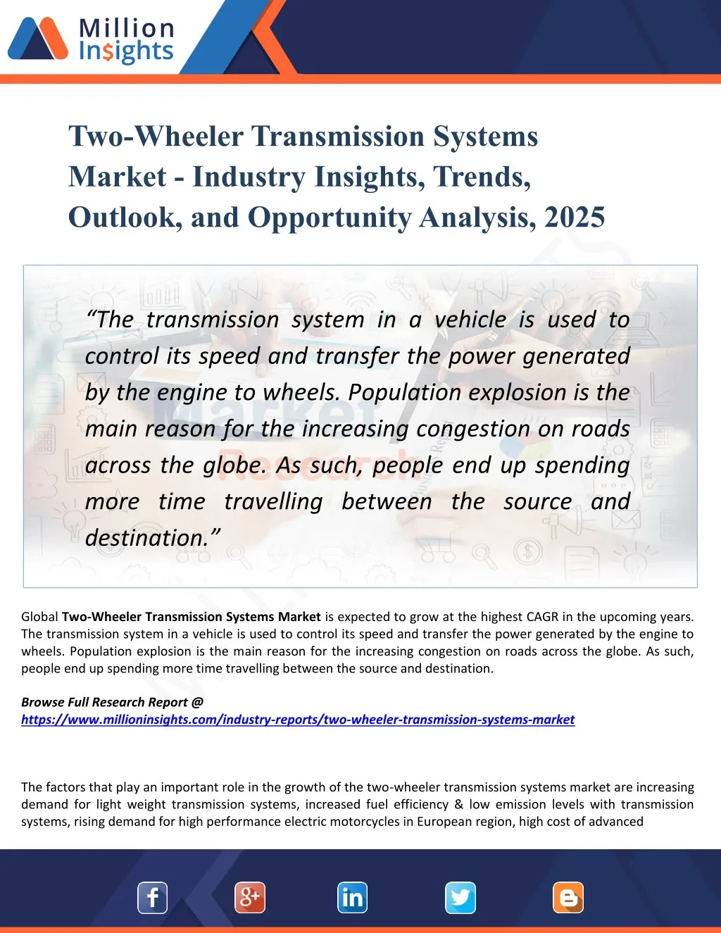 two wheeler transmission systems market industry