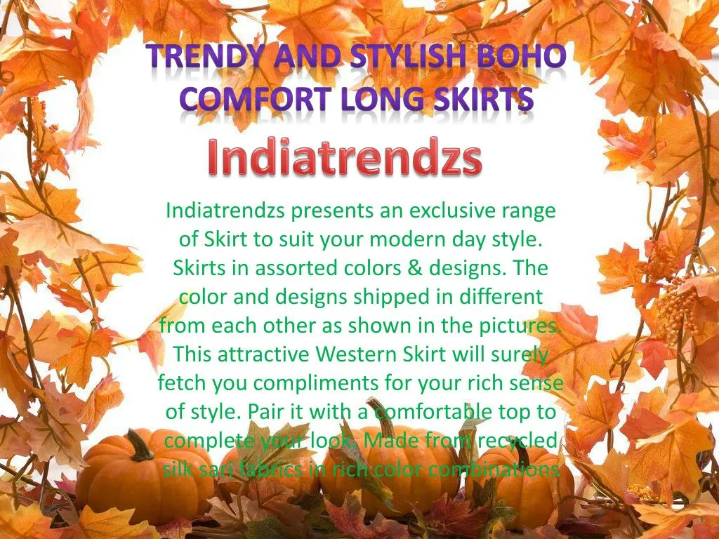 trendy and stylish boho comfort long skirts