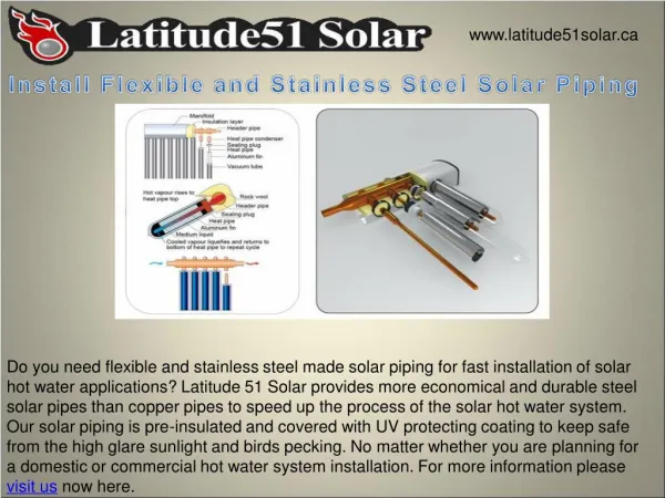 Install Flexible and Stainless Steel Solar Piping