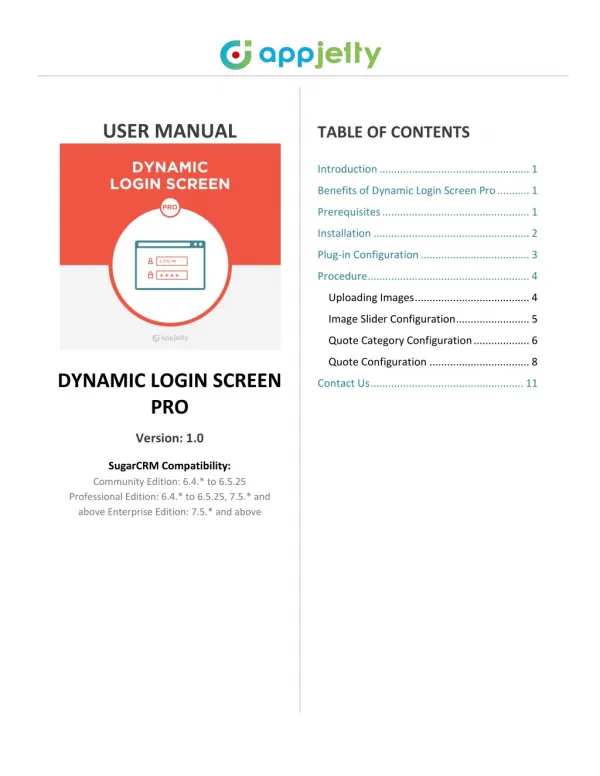 table of contents introduction 1