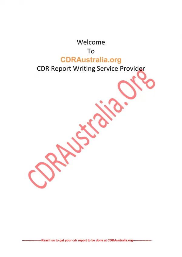 Sample CDR Report for Electrical Engineer PDF